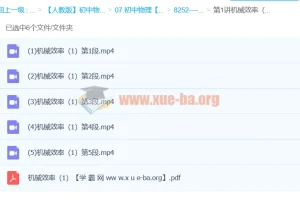 初中物理《姚老师讲物理》力学版块—机械效率［姚楷3讲全］
