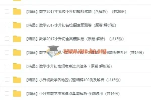 几百套小升初试卷，有答案详解（数学）