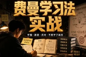 费曼学习法全套视频课程，思维导图+记忆力+笔记技巧